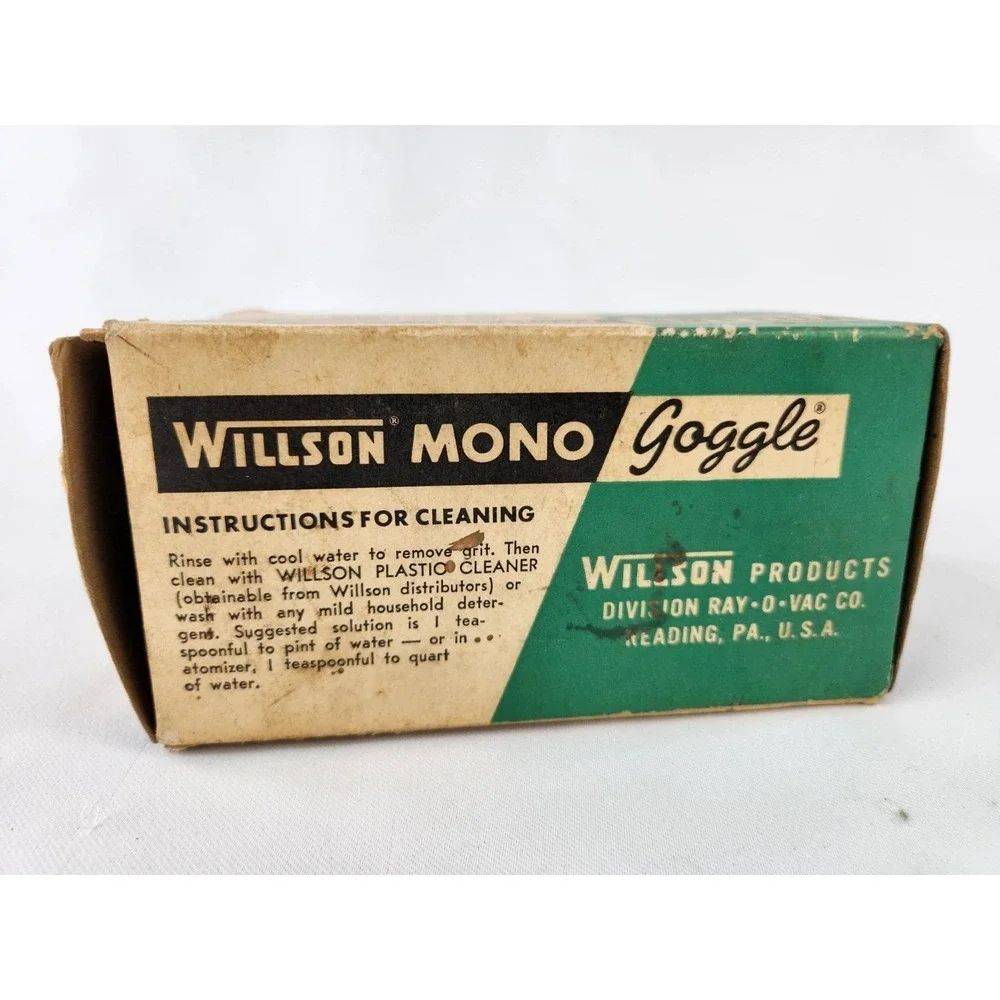 Vintage Green WILLSON Monogoggle Personal Safety Eye Protection Laboratory Safe‎